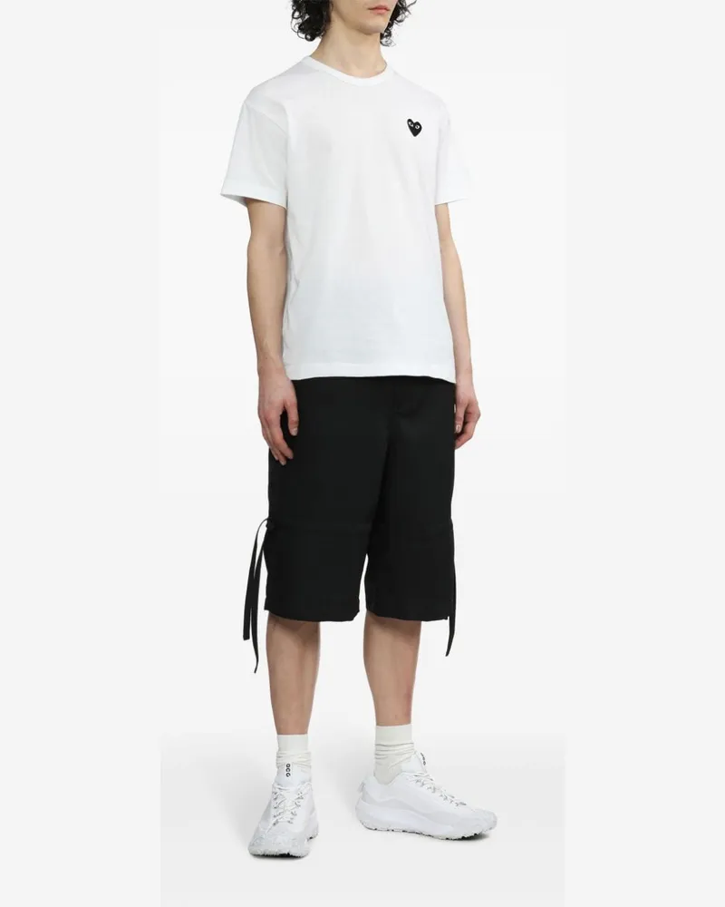 Comme des Garçons Black Heart-Embroidered T-Shirt — White White