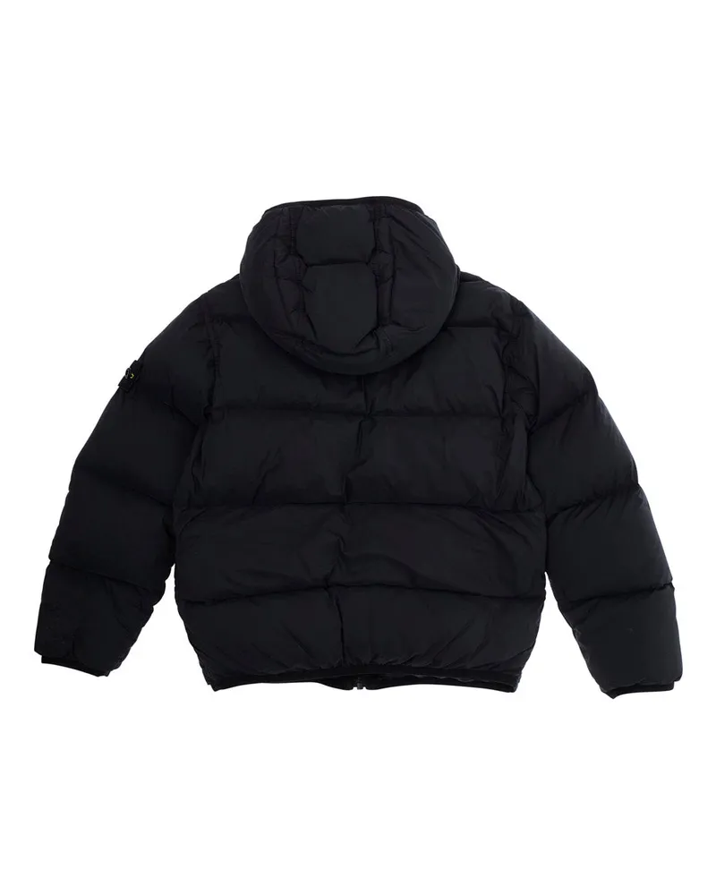 Stone Island Boys' Black Down Jacket With Fixed Hood Polyamide Fibers Padded Black