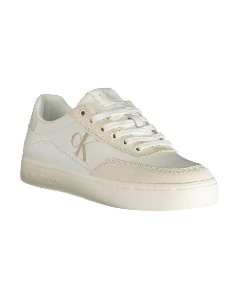 Calvin Klein Logo-Embroidered Low-Top Sneaker — White White