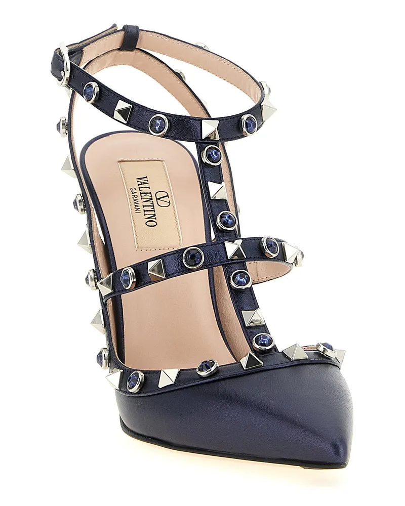 Valentino Garavani Women's Blue Goatskin High Heel Pumps Blue