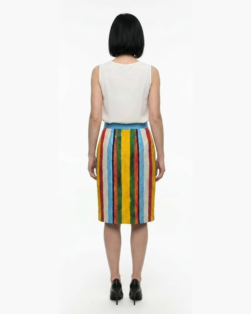 Dolce & Gabbana Women's Multicolor Cotton Midi Skirt Multicolor