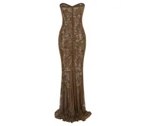 Semi-Transparent Lace Mermaid Dress — Brown