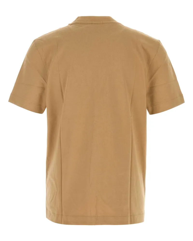 HUGO BOSS Men Camel Cotton T-Shirt Mediumbeige Exterior Exterior: T-shirts And Polos Beige