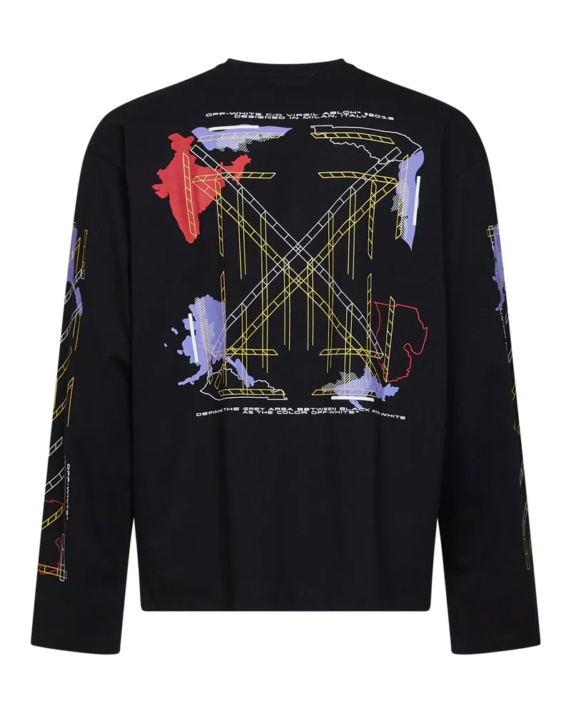 OFF-WHITE Men's T-Shirt Archigeography Arrow Black Cotton T-Shirts And Polos Black