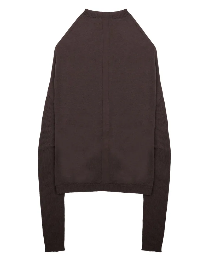 Rick Owens Crater Neck Wool Sweater — Purple Purple