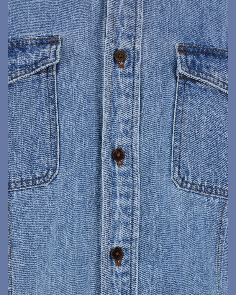 Dunst Men's Denim Jacket Light Blue Cotton Coat Blue
