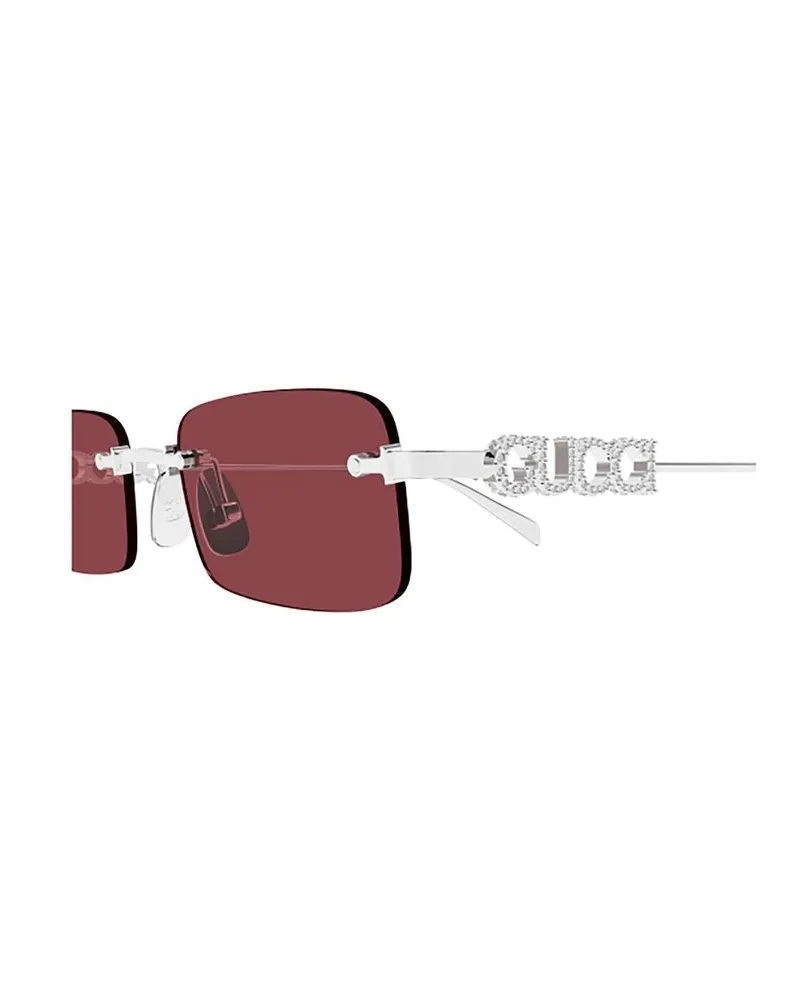 Gucci Unisex Sunglasses Grey Metal Silver