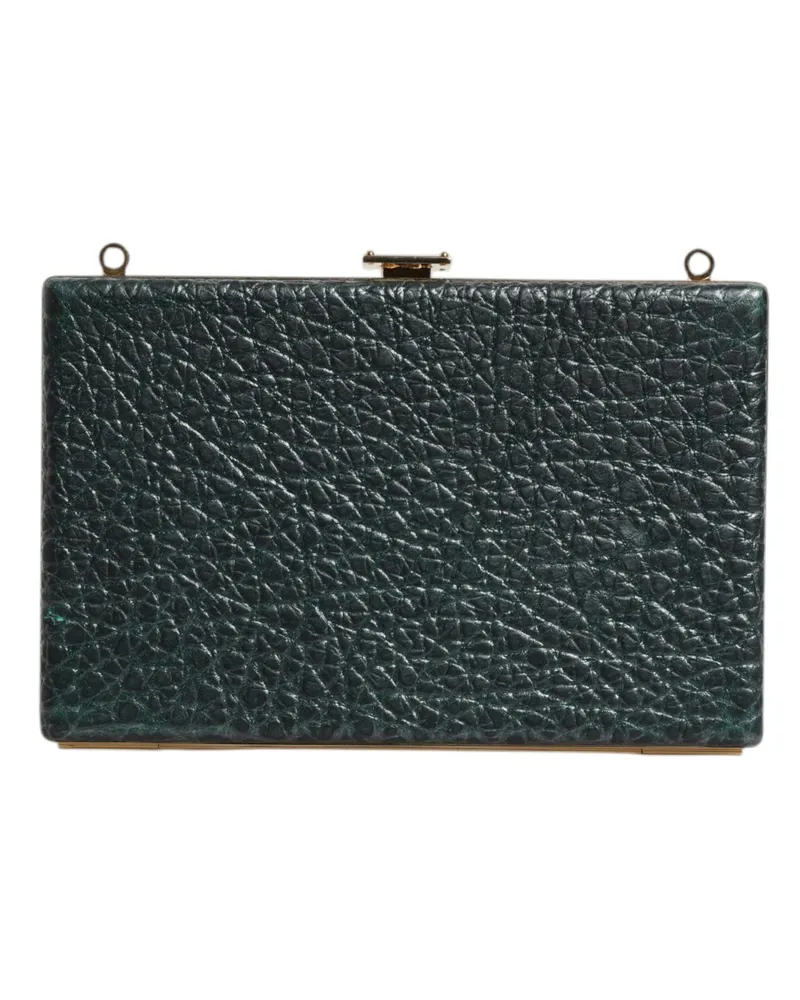 Dolce & Gabbana Women's Black Leather Clutch Evening Crossbody Bag Black