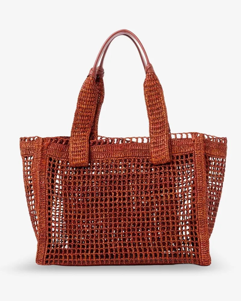 Chloé Women's Shoulder Bag East-West Raffia Brown Raffia-Leather Raffia/leather Brown