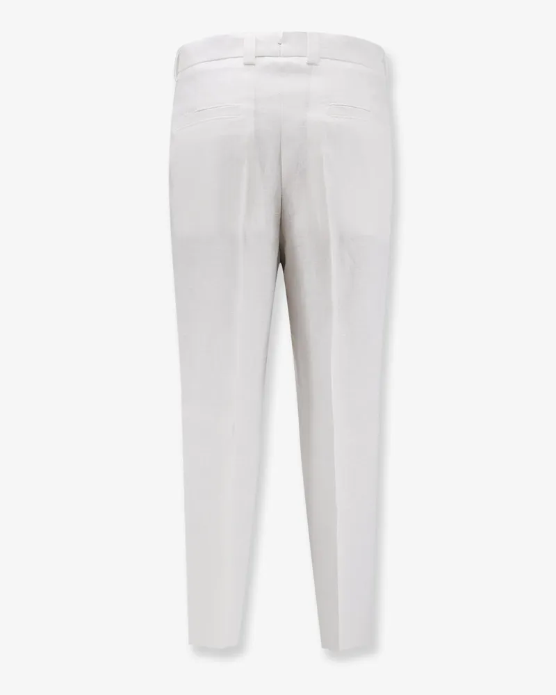 HUGO BOSS Men's Trousers Port Linen White White