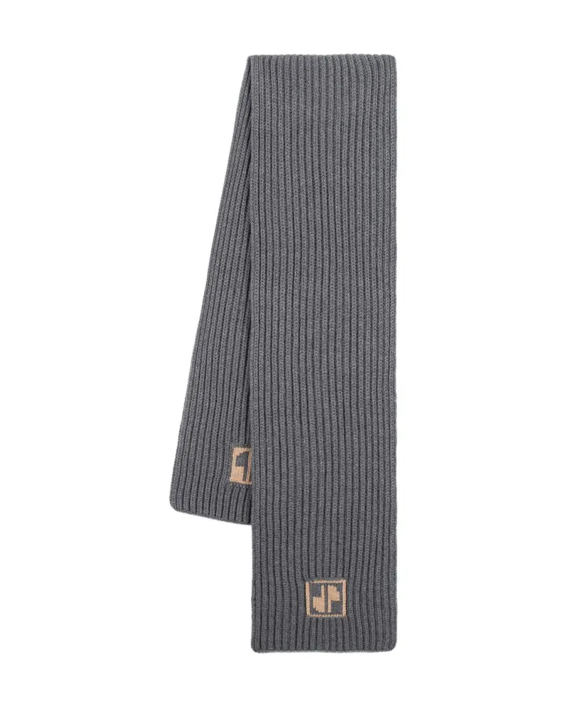 Patou Women's Wool Ribbed Scarf Gray Gray