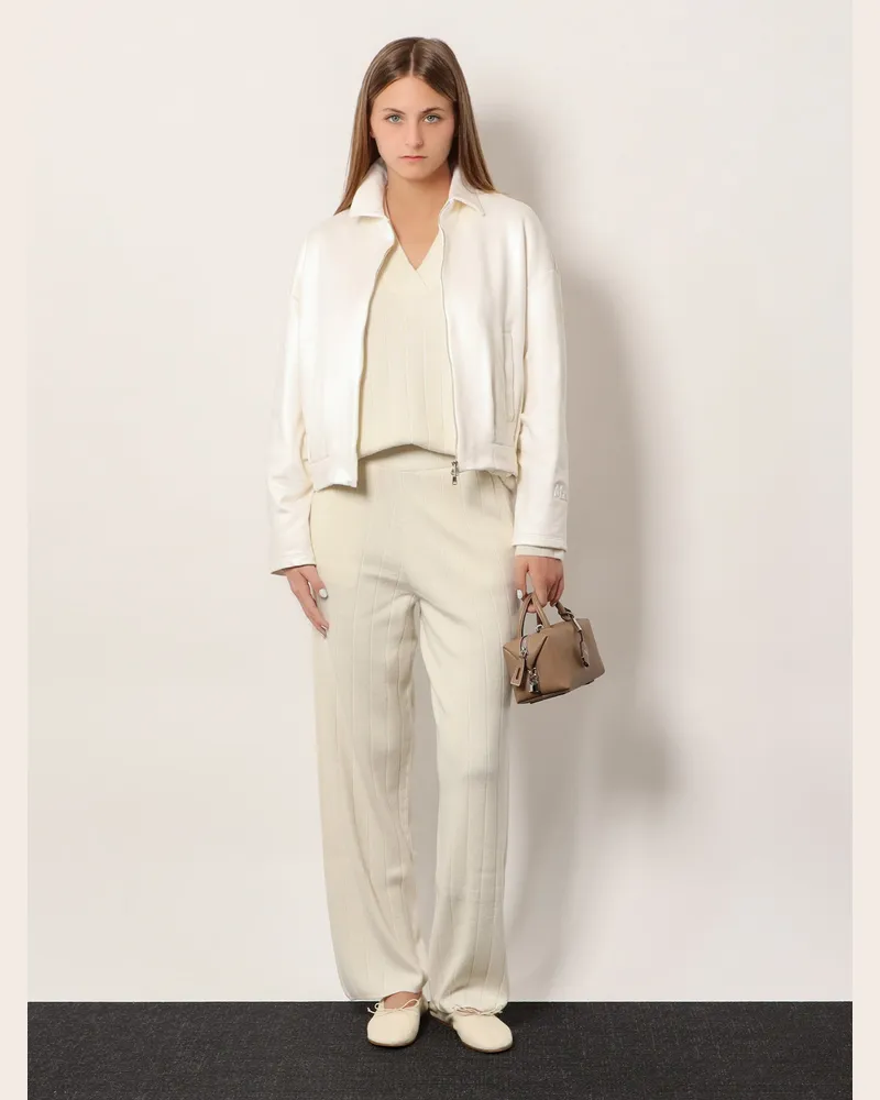 Max Mara Women's Trousers Jardin Cashmere White White