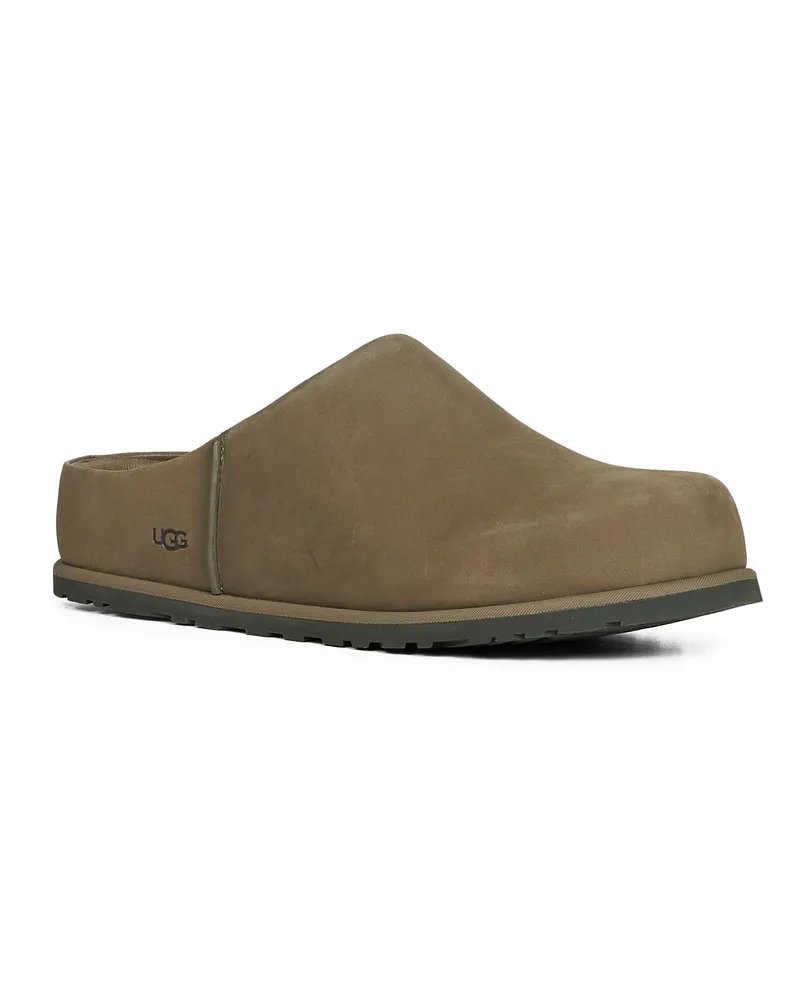 UGG Men's Clogs Otzo Burnt Olive Green Leather Mules Sandal Green