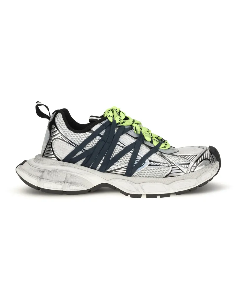 Balenciaga Men's Sneakers 3xl Interlace Grey Mix-Fluorescent Yellow Upper: Polyester Trainers Mix/fluorescent Gray