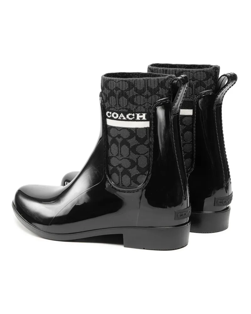Coach Women's Rivington Wellington Boot Black Rubber Black