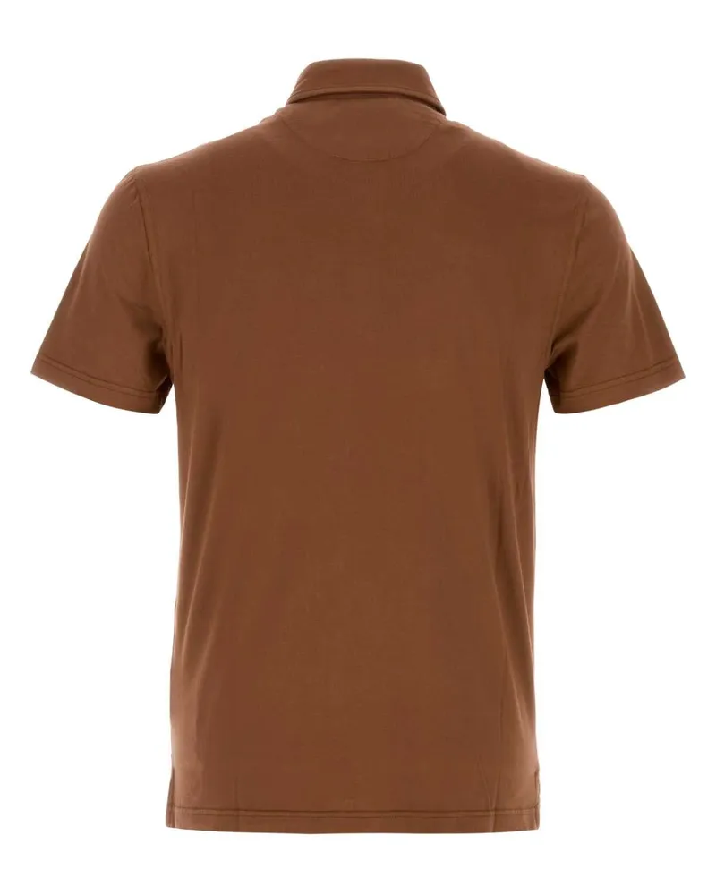 Fedeli Men's Brown Stretch Cotton Polo Shirt Cioccolato Exterior: Elastane Brown