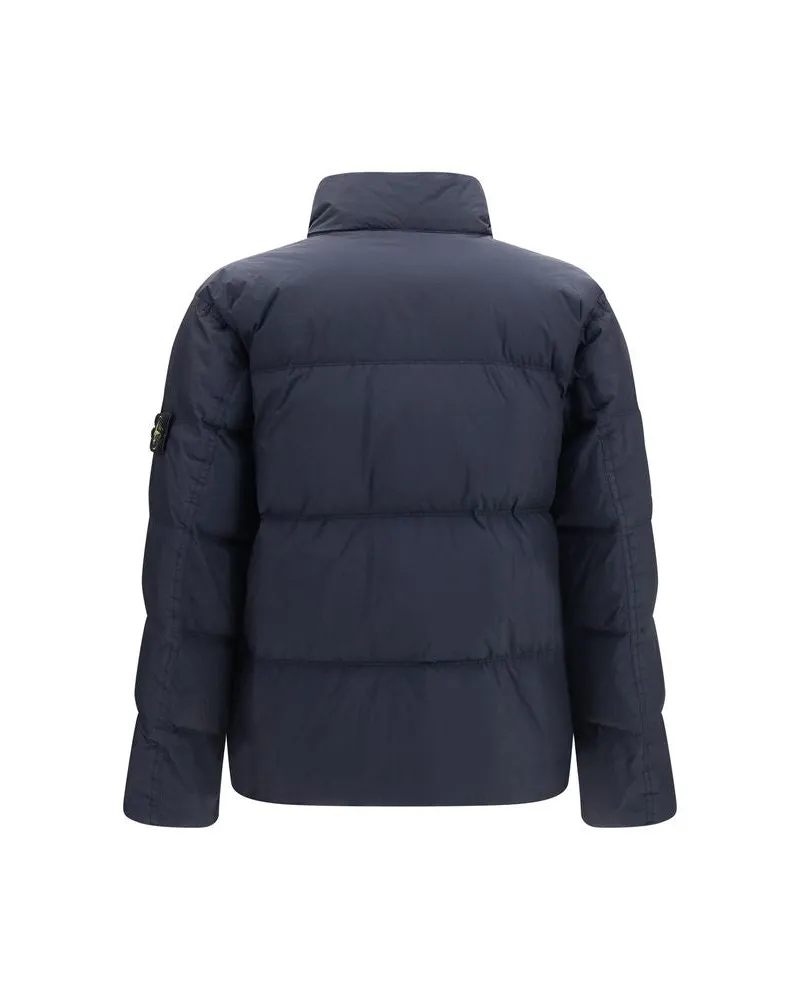 Stone Island Men Blue Polyamide Full-Length Jacket Clothing Navy