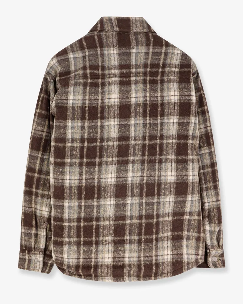 Dunst Unisex Jacket Madras Flannel Brown Polyester Brown