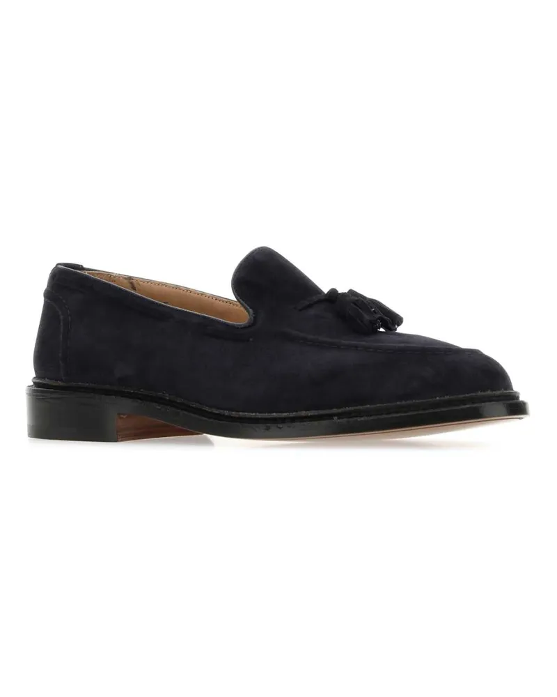 Tricker's Men's Navy Blue Suede Elton Loafers Mocassini Navy