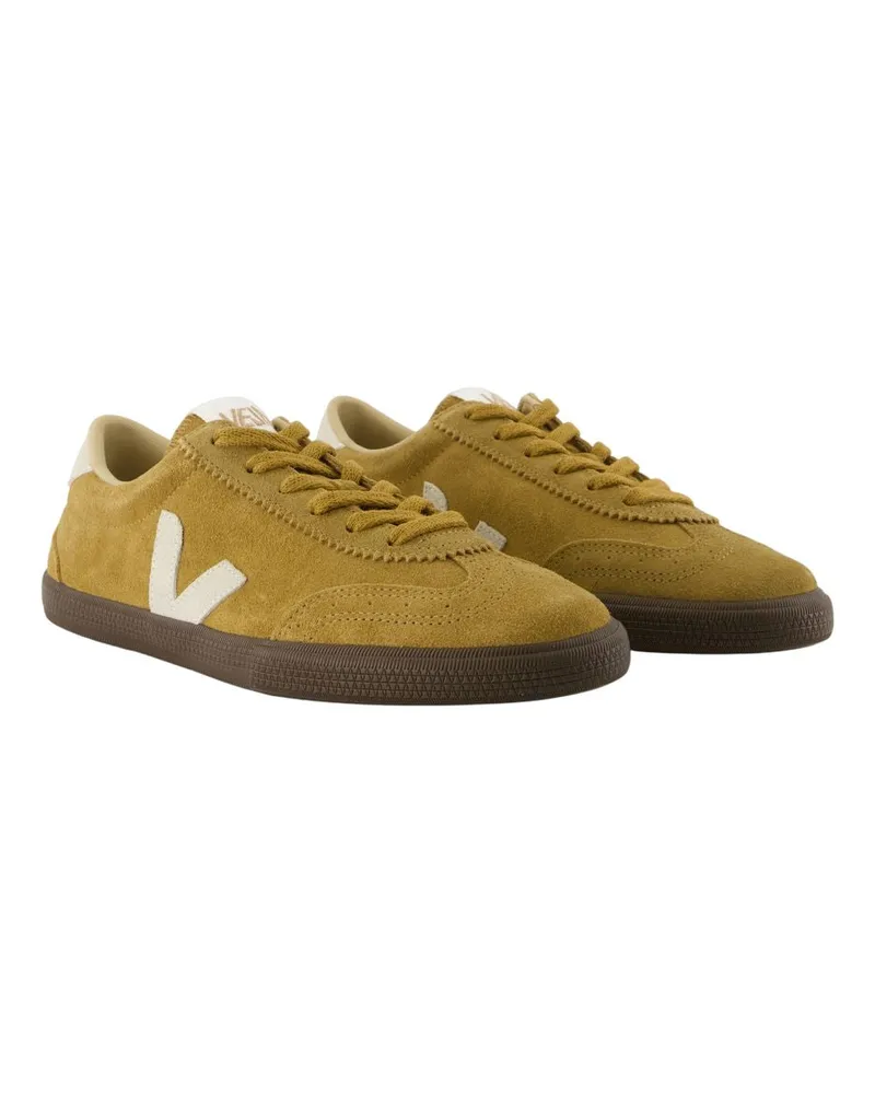 VEJA Men's Volley Sneaker Khaki Calfskin Khaki