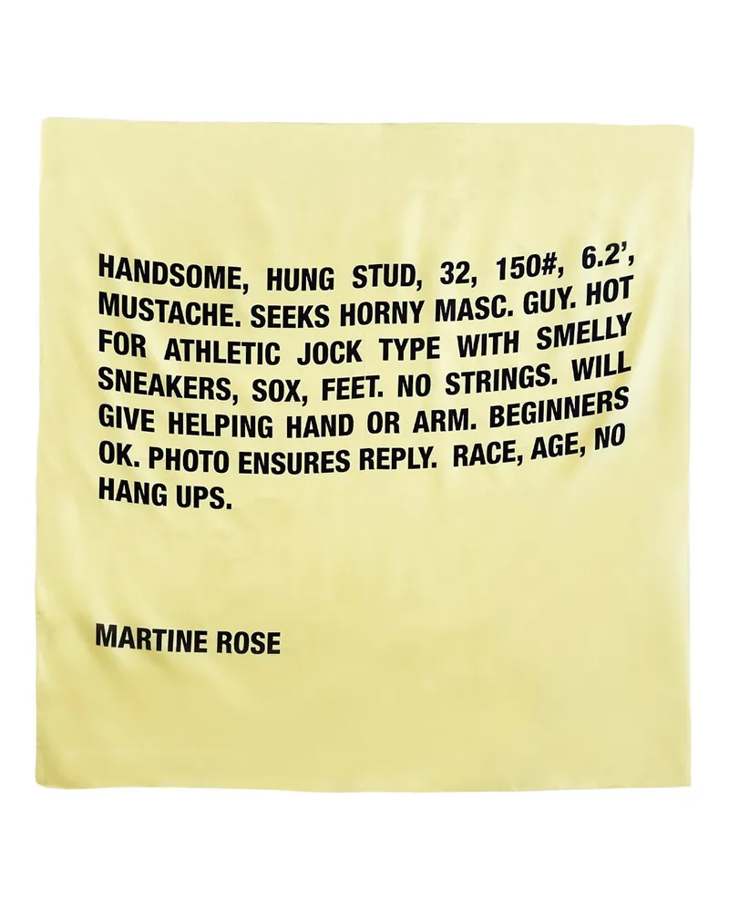 Martine Rose Men's Scarfs Yellow Silk Yellow