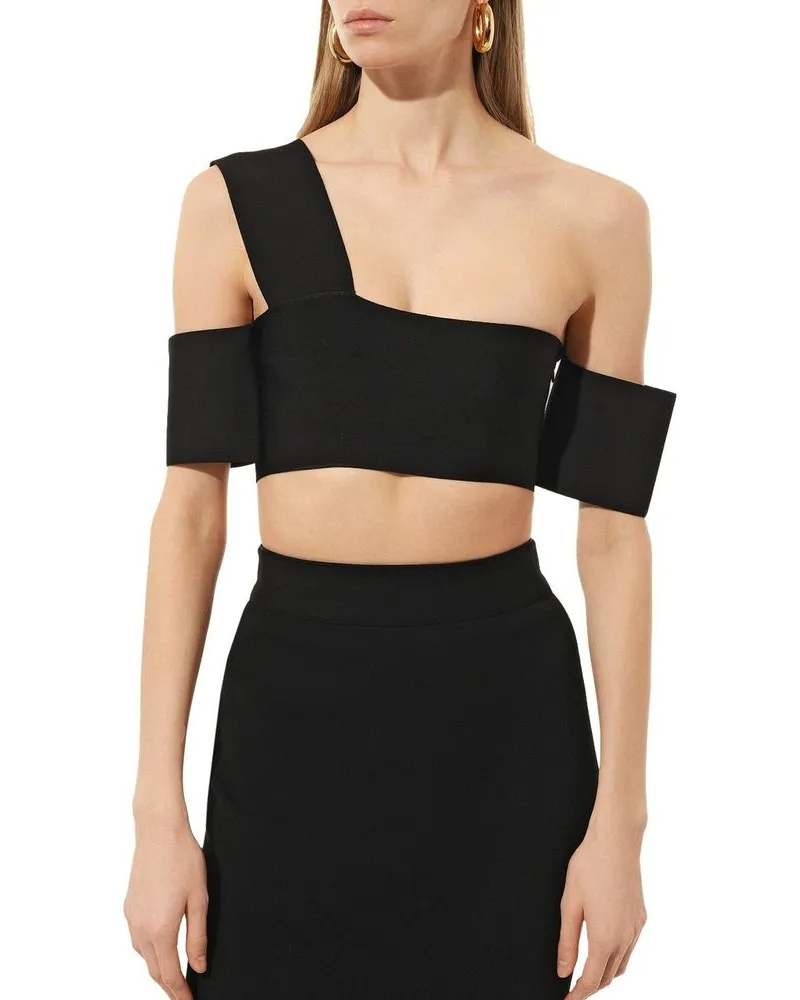 Alexander McQueen Women's Black Elastane Tank Tops Black