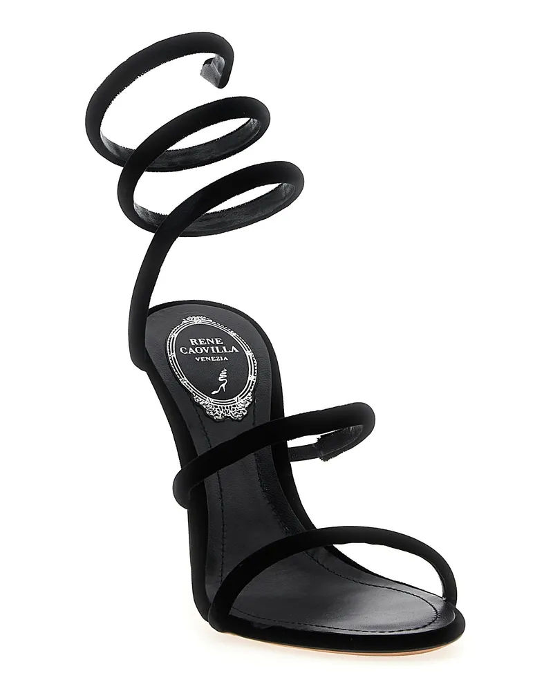 René Caovilla Women's Cleo Sandal Black Heels Black