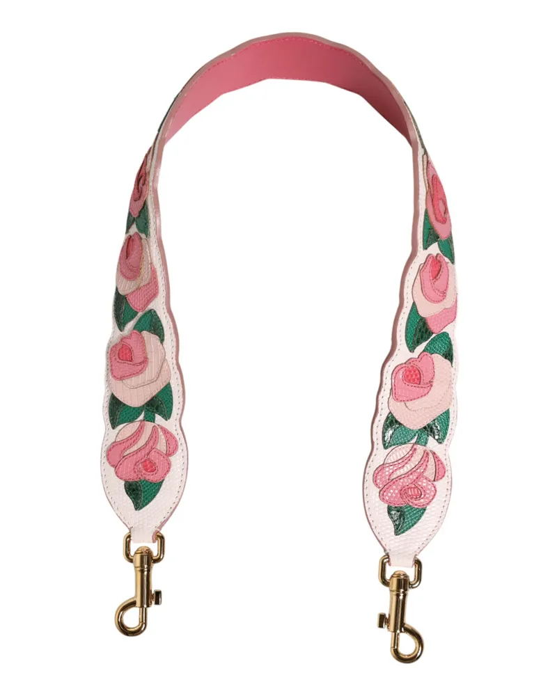 Dolce & Gabbana Women's Strap White Floral Calf Leather Bag Accessory Shoulder Ayers White