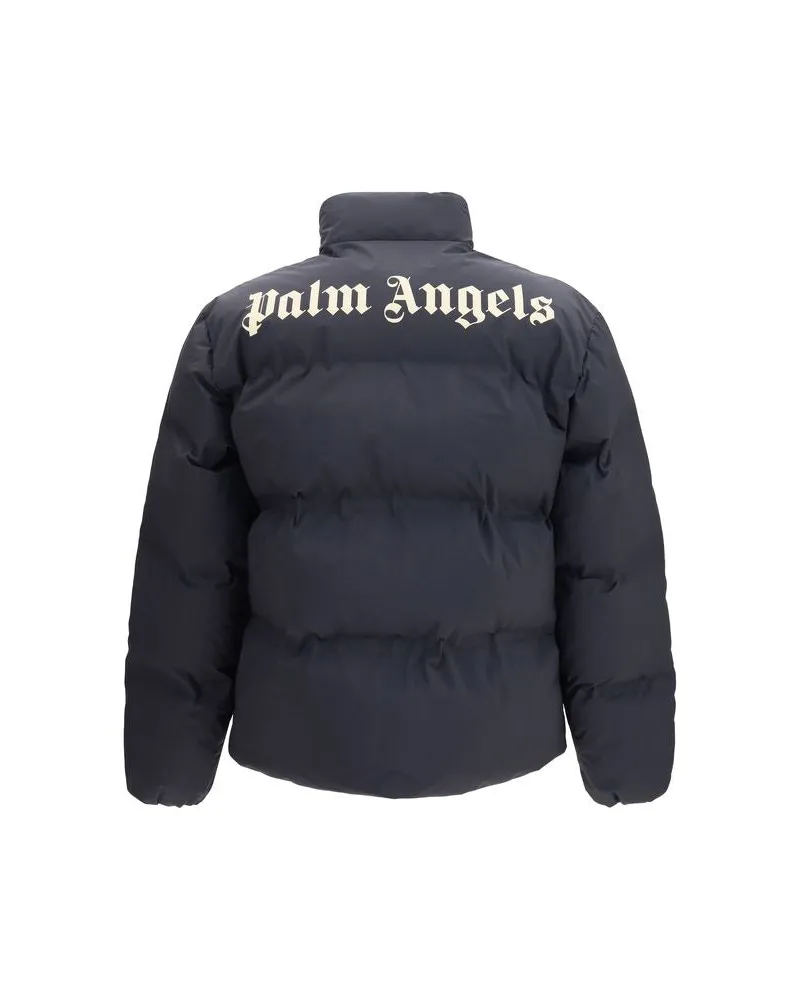 Palm Angels Men's Black Polyamide Full-Length Jacket Clothing Black