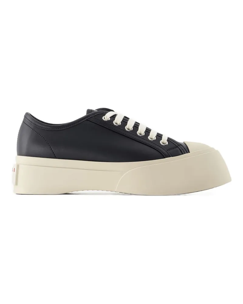 Marni Women's Laced Leather Sneaker Black Calfskin Black