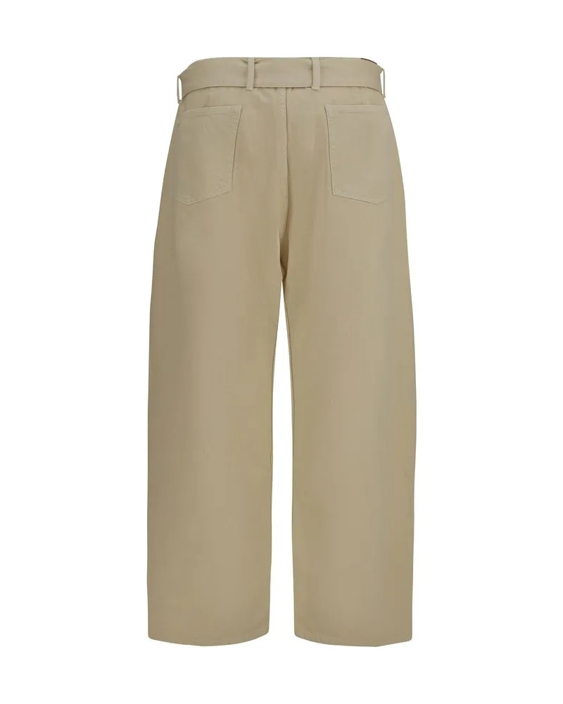 Magda Butrym Women's Beige Cotton Casual Pants Beige