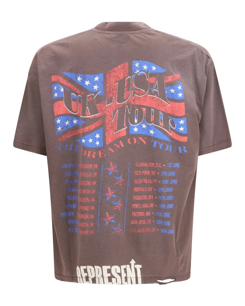 REPRESENT Men Printed Cotton T-Shirt Nero T-Shirts And Polos Brown
