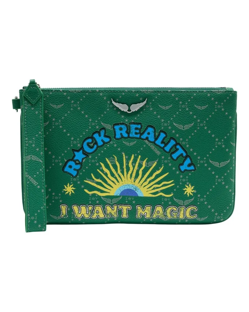 Zadig & Voltaire Women's Z Clutch Bag -  Synthetic Green Accessories Pouch Green
