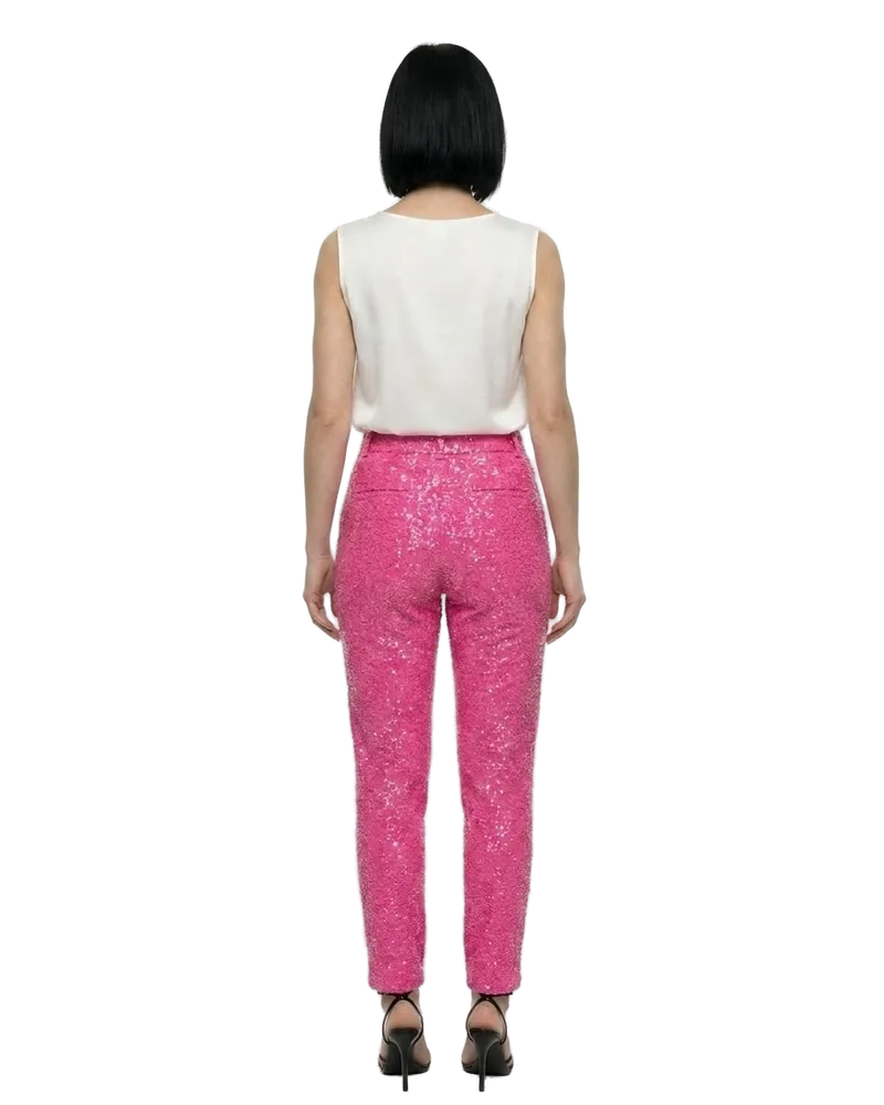 Dolce & Gabbana Sequin-Embellished Trousers — Pink Pink