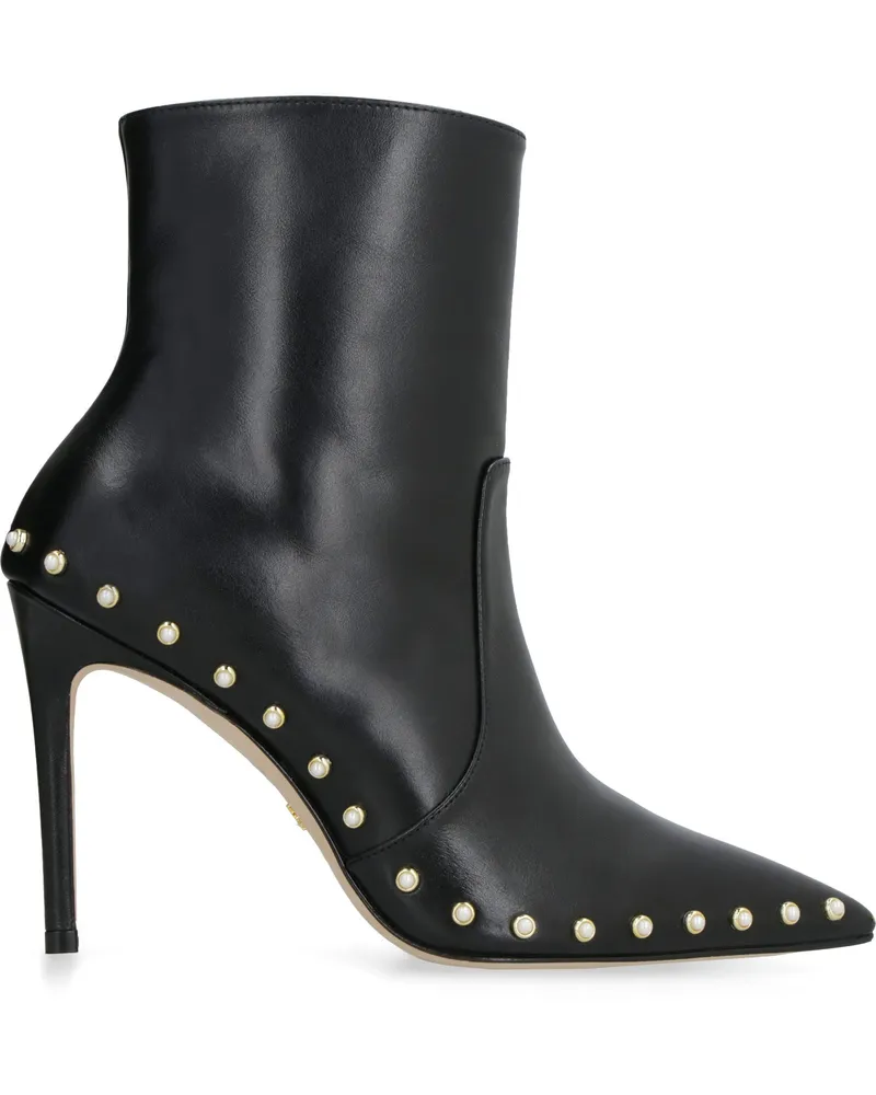 Stuart Weitzman Women's Leather Pointy-Toe Ankle Boots Black Cowhide Black