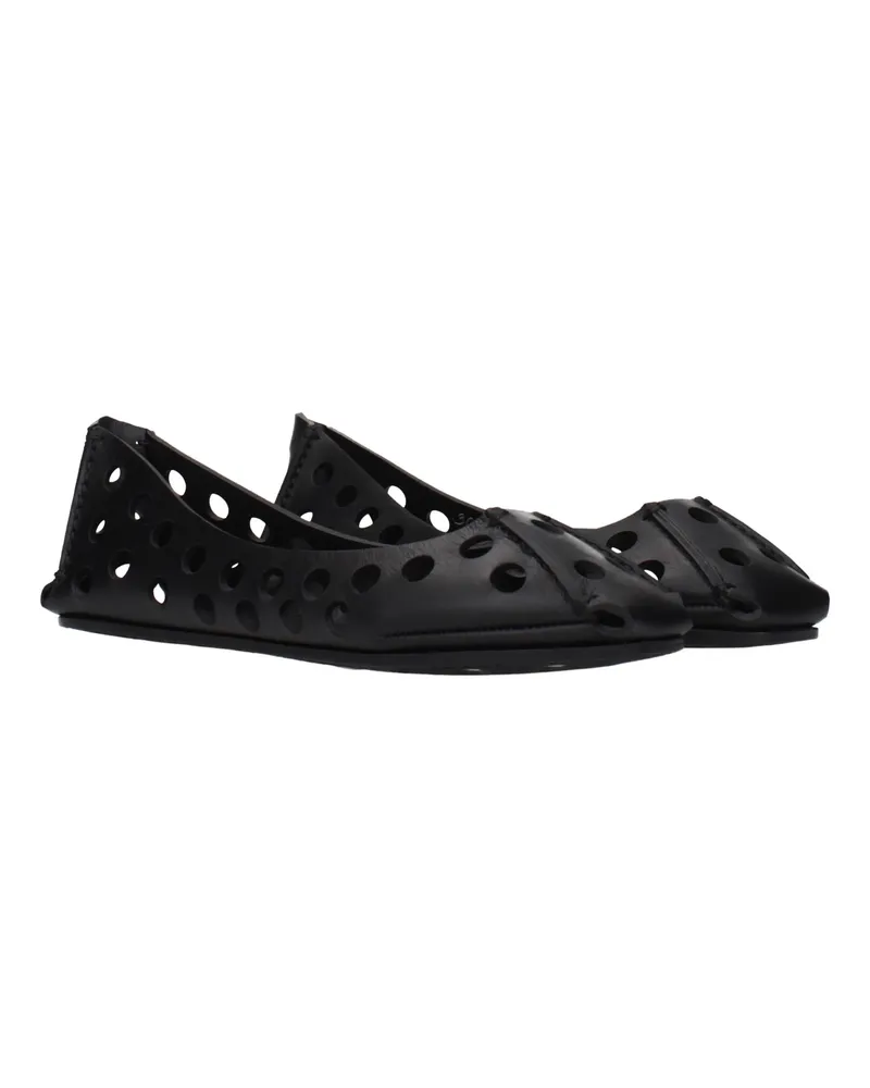 Alaïa Women's Black Leather Ballet Flats Black