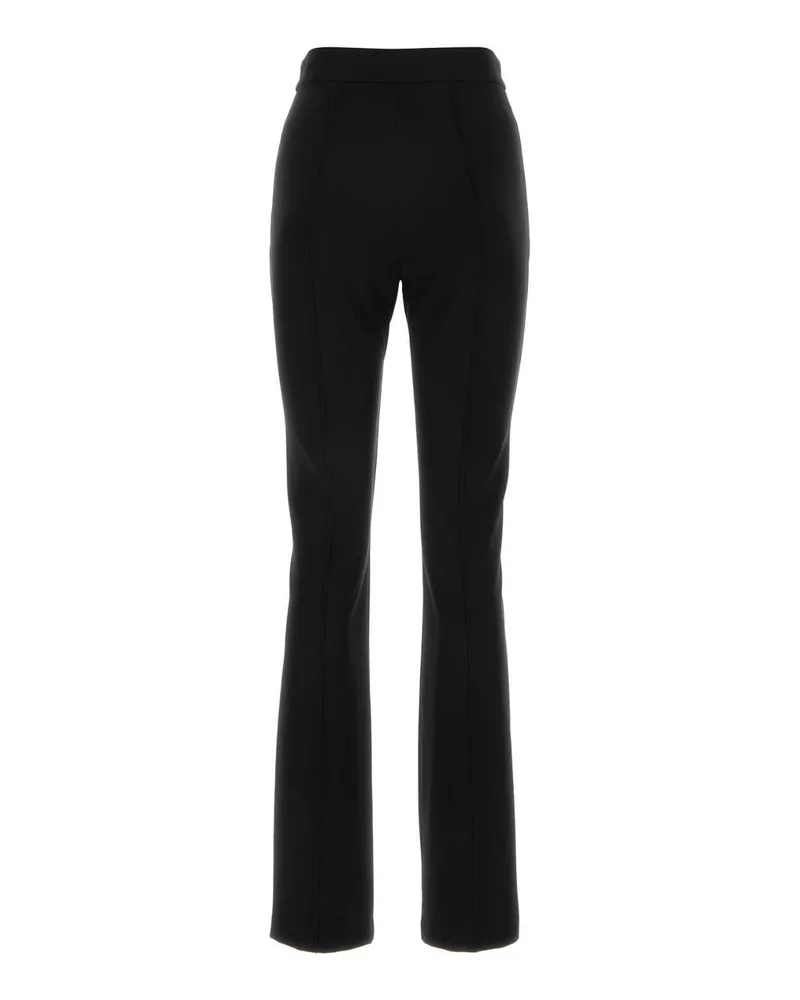 Max Mara Women's Black Viscose Blend Lari Pant 001 Pantaloni Trousers Black