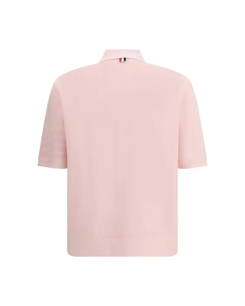 Thom Browne Men's Multicolor Cotton Polo Shirt Pink