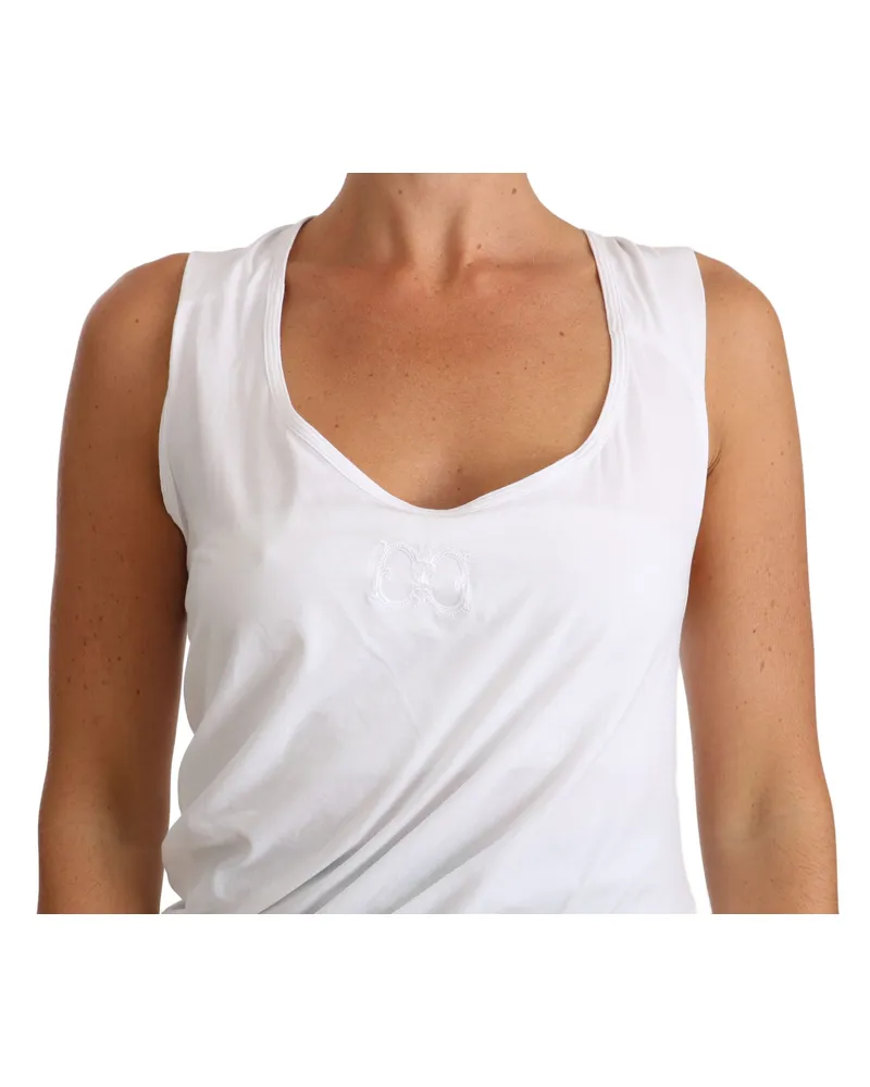 Roberto Cavalli Women's White Top Tank Cavalli T-Shirt Jersey Cotton White