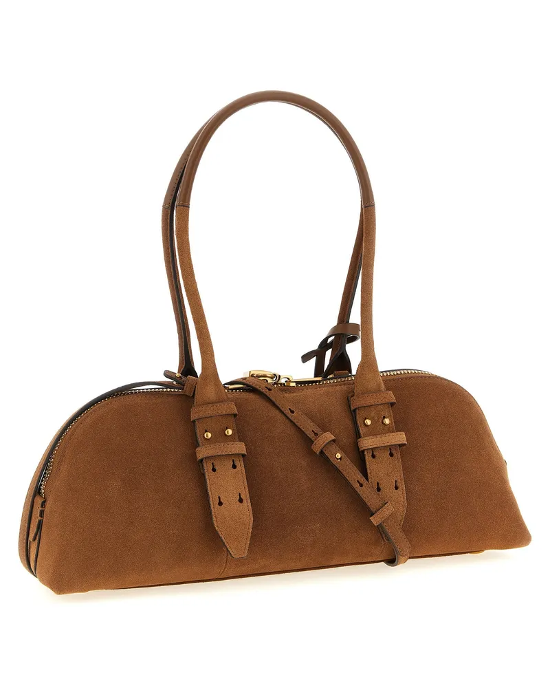 Pinko Bowling Baguette Shoulder Bag — Caramel Caramel