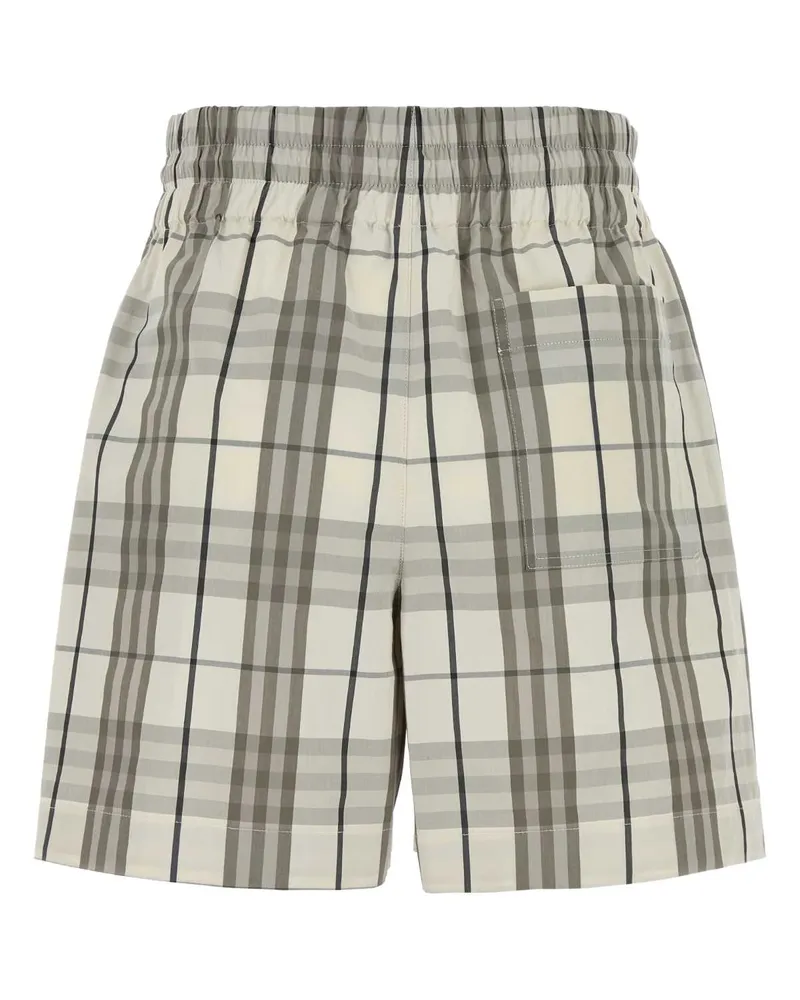 Burberry Women's Embroidered Poplin Shorts Cottonipcheck Exterior: Cotton Beige