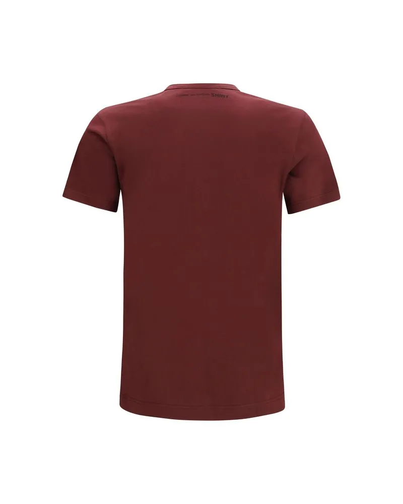 Comme des Garçons Men Bordeaux Cotton T-Shirt Burgundy