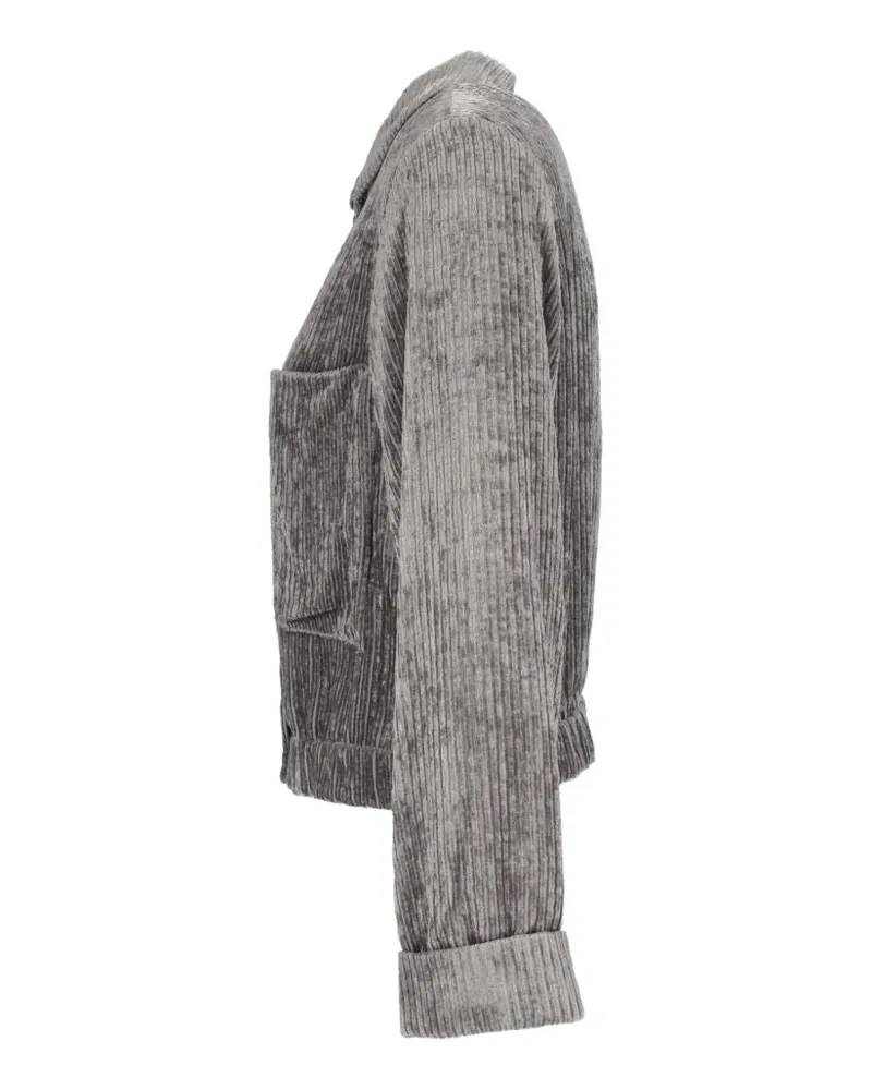 Emporio Armani Corduroy Velvet Blouson Jacket — Grey Grey