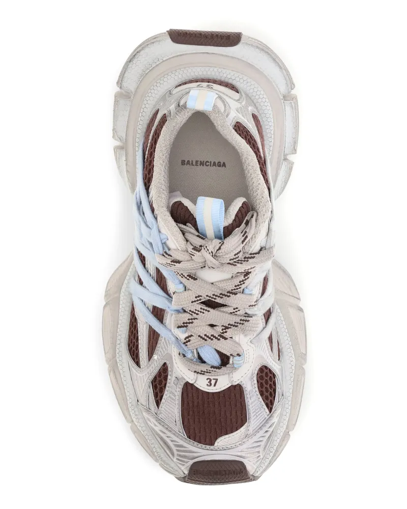 Balenciaga Women's 3xl Interlace Sneakers Brown-Beige-Blue Brown/beige/blue Multicolor