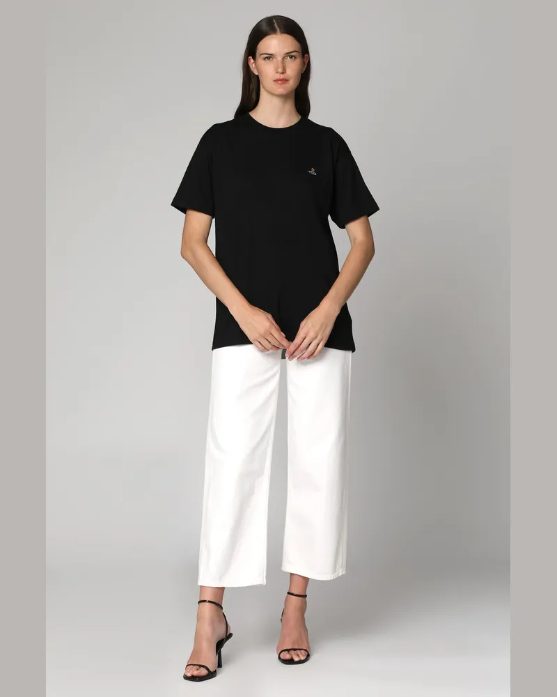 Vivienne Westwood Women's Cotton Crew-Neck T-Shirt With Embroidery Black T-Shirts & Jerseys Black