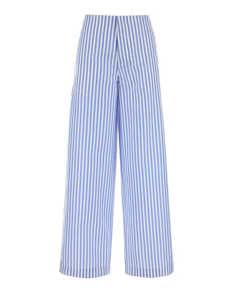 Philosophy Di Lorenzo Serafini Striped Poplin Trousers — Blue Blue