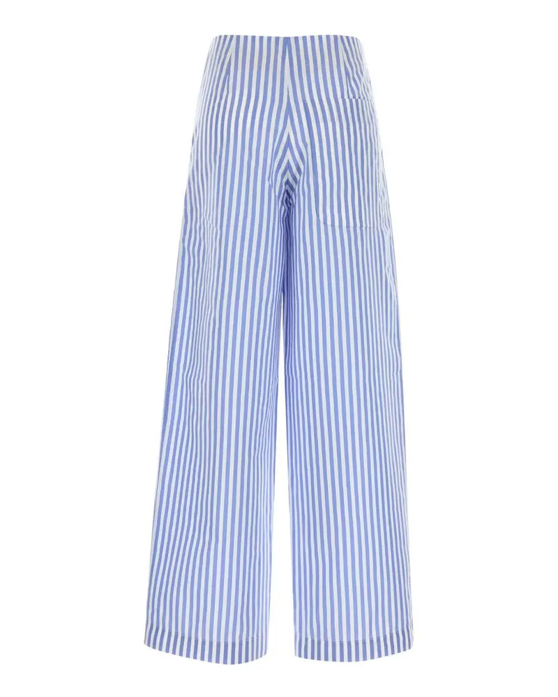 Philosophy Di Lorenzo Serafini Women's Embroidered Poplin Pant Fantasiablu Exterior: Polyester Cotton Pantaloni Blue