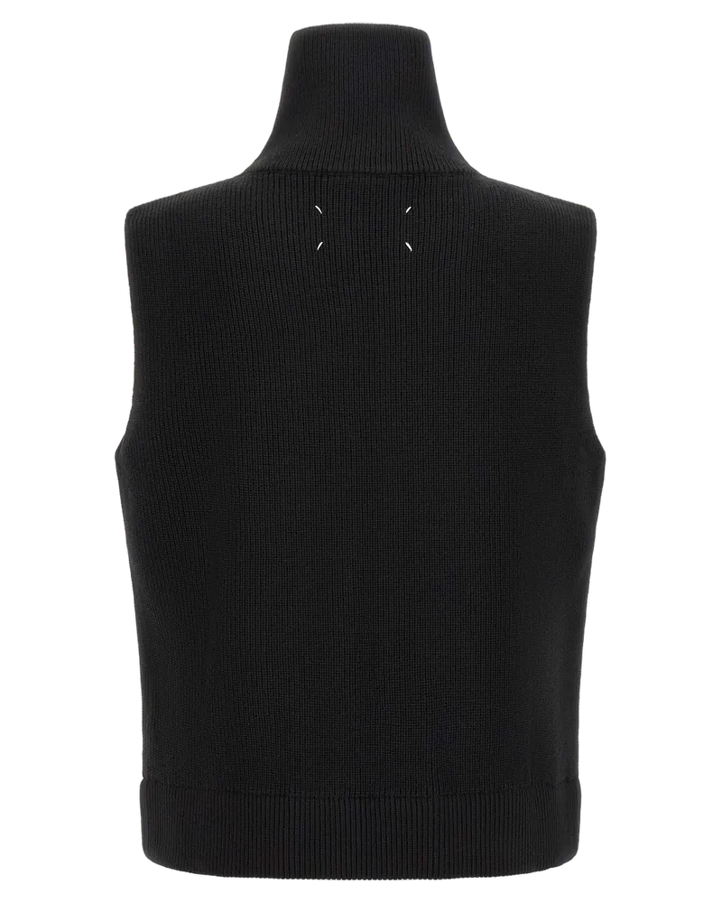 Maison Margiela Men's Black Wool Sleeveles Sweater Clothing Black