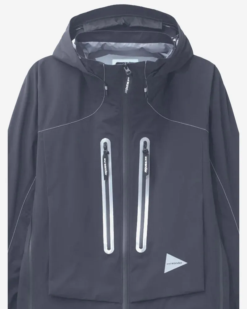 and wander Men's Nylon Jacket Pertex Shield Grey Gray
