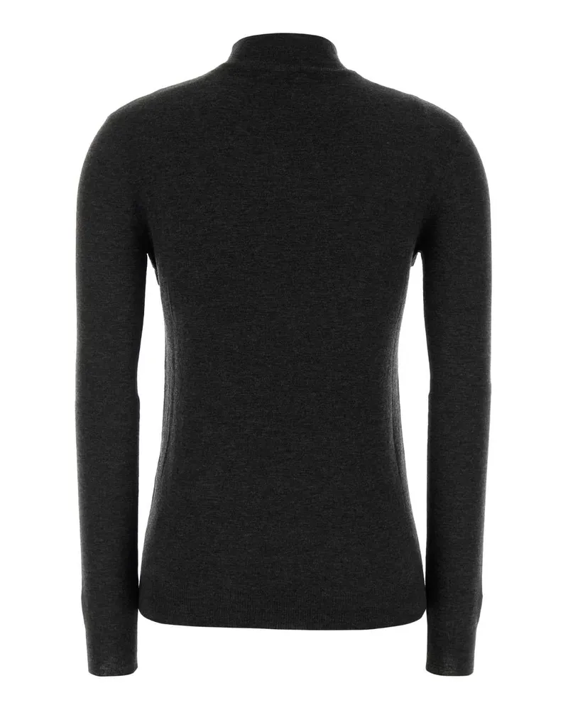 Jil Sander Women's Charcoal Wool Blend Sweater Antracite Exterior: Cashmere Maglieria Black
